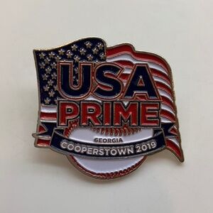 USA Prime Cooperstown 2019 Georgia American Flag Baseball Lapel Pin